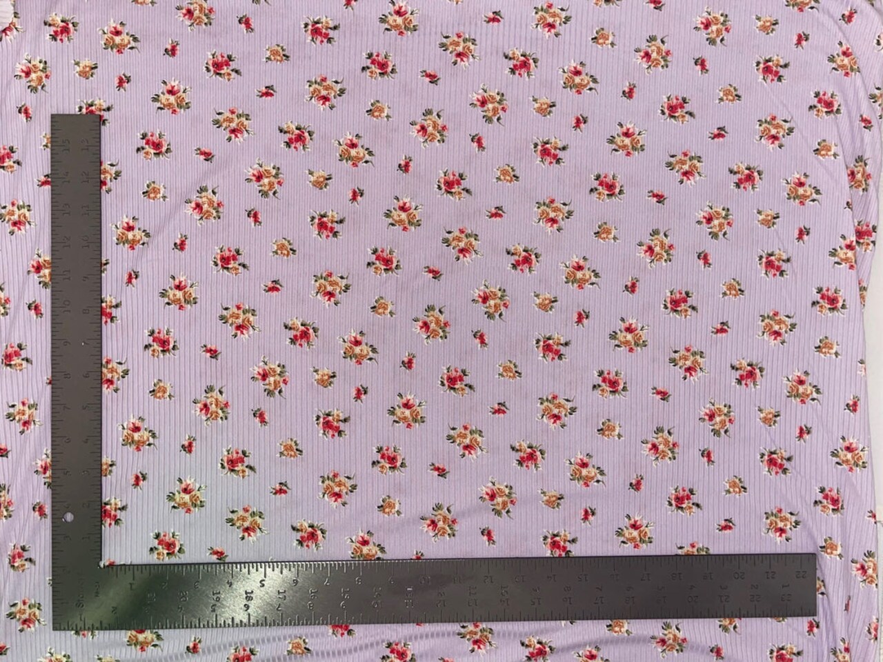1 Yard 4x2 Brushed Rib Knit Floral Print Fabric Soft Stretchy Polyester 58"-60" Width